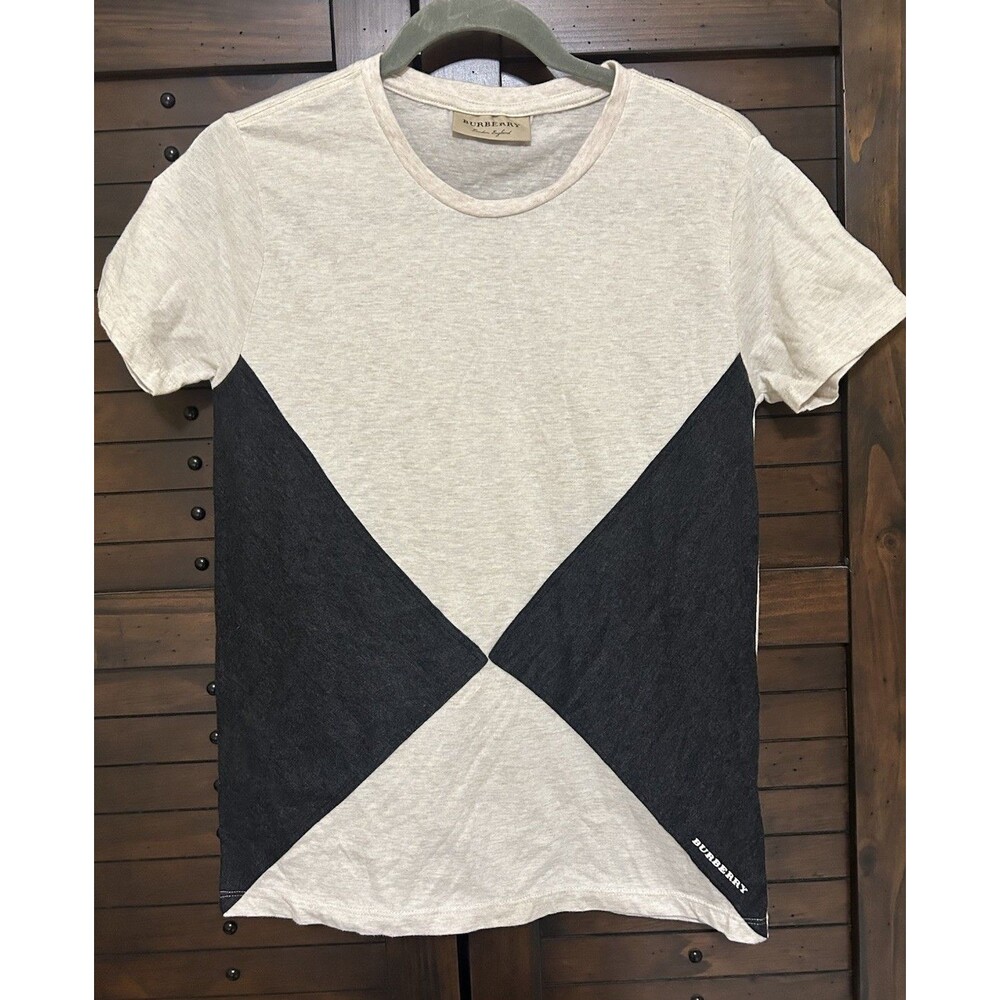 Burberry Fallow T-Shirt Ivory With Black Diamonds Slim Fit Men’s Small